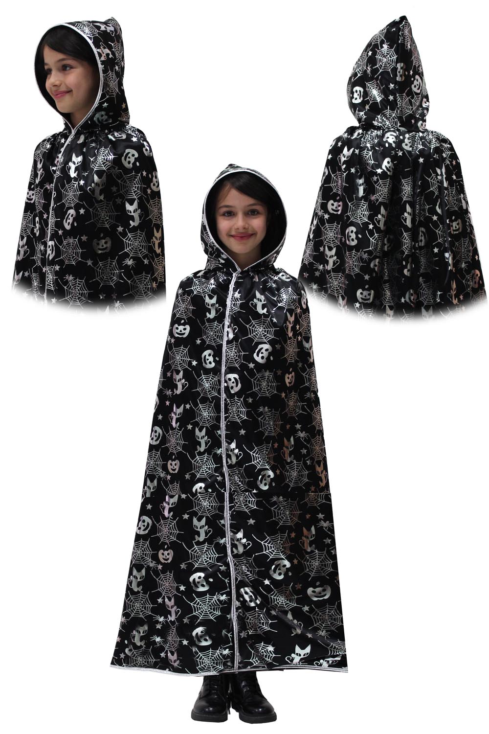 MANTELLO CAPPUCCIO LAMINATO RAGNATELA ARGENTO